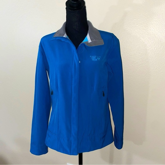 Mountain HardWear Jacket Womens Full Zip  Pockets Logo Blue M Fleece Lined - Picture 1 of 11